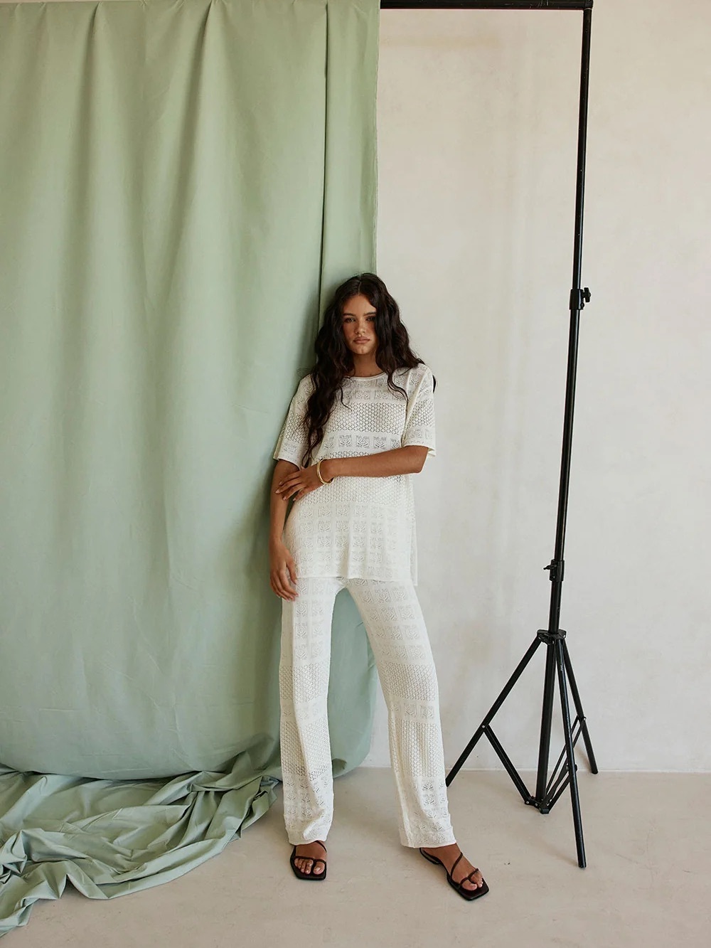 Sabo Skirt White Crochet Knit Nixie Set - Picture 2 of 11